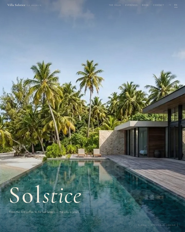 La démo Villa Solstice — une villa qui allume ses lampes à mesure que vous descendez